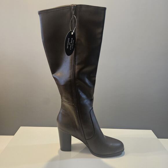 Style & Co NEW Womens Boots 9.5M Faux Leather Brown Block Heel Side Zip Closure - Picture 8 of 12
